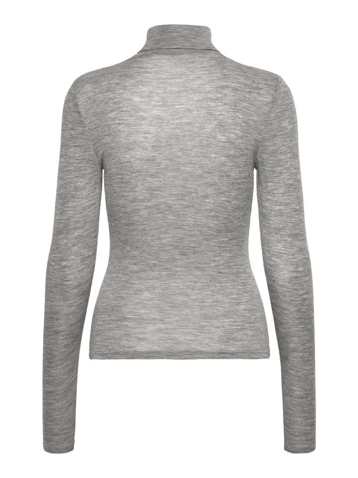 RWSara LS Roll-neck Regular T-shirt  Light Grey Melange