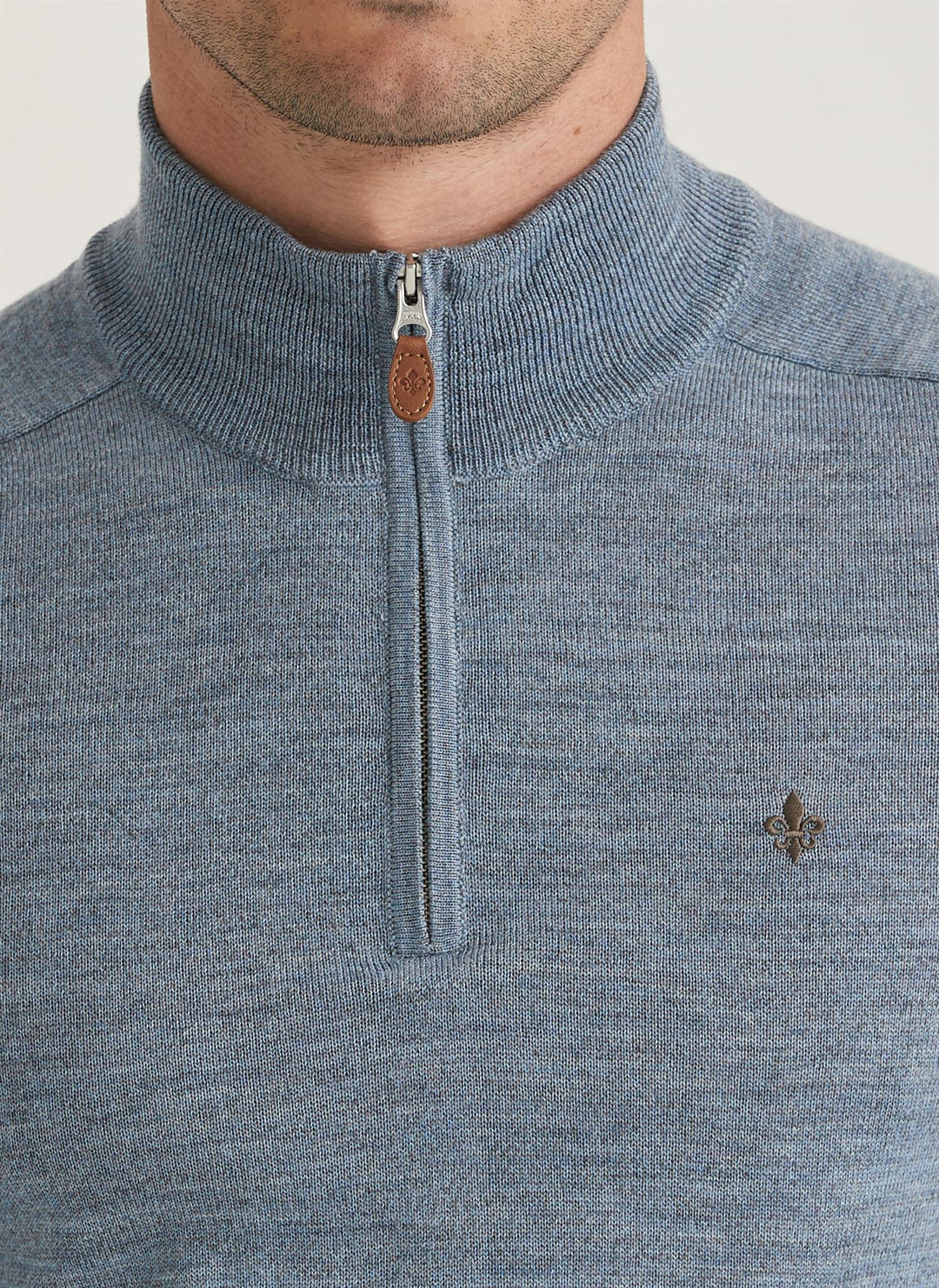 Merino John Zip  Blue