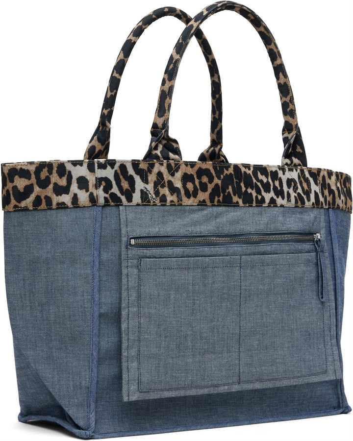 Medium Trapeze Shopper Flock Reversible  Orion Blue