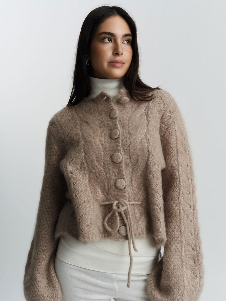 Sophia Chunky Cardigan  Hazel Beige