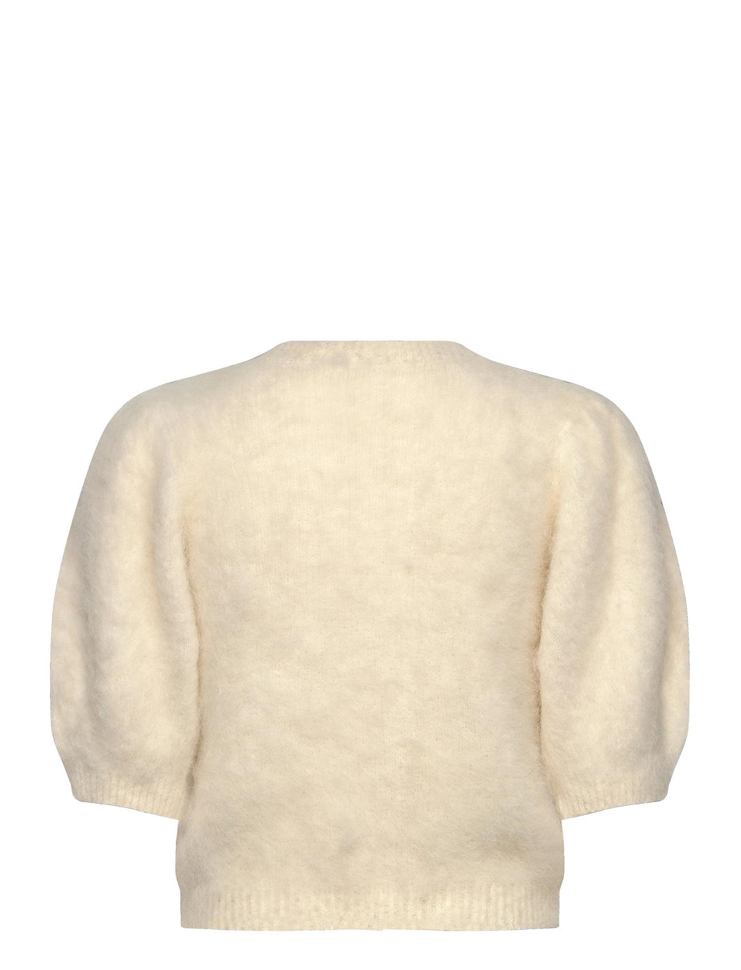 Hairy Knit Puffed Jacket  Off White