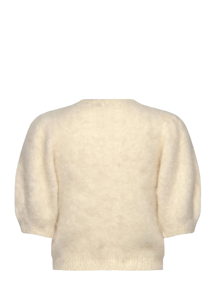 Hairy Knit Puffed Jacket  Off White