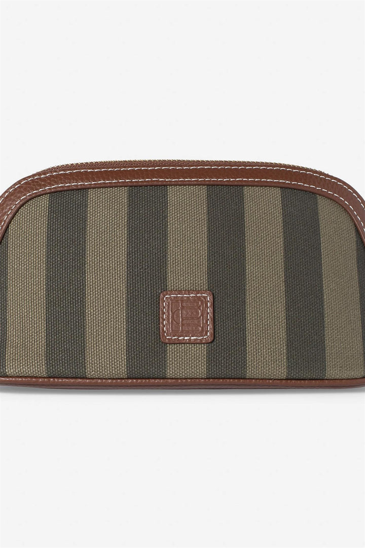 Cosmetic Pouch Small  Green Stripe