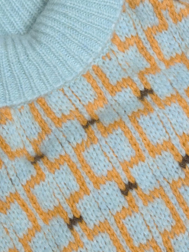 Norwegian Wool Turtleneck 25-04  Blue Mix
