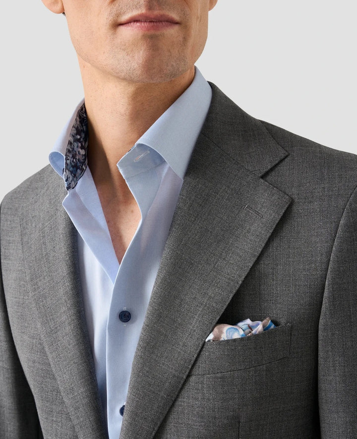 Floral Effect Signature Twill Shirt  Light Blue