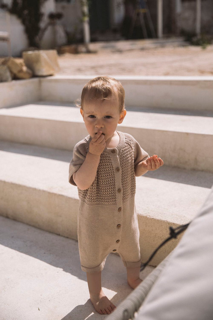 Fifer Ss Loose Knit Suit  Lysegrå