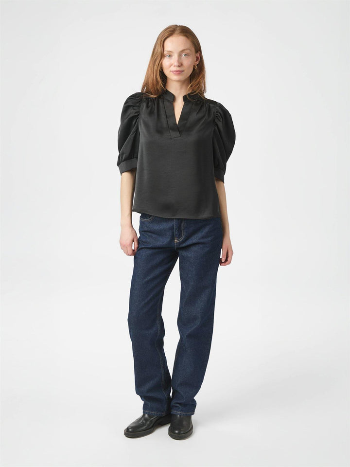 Roella heavy sateen blouse  Black
