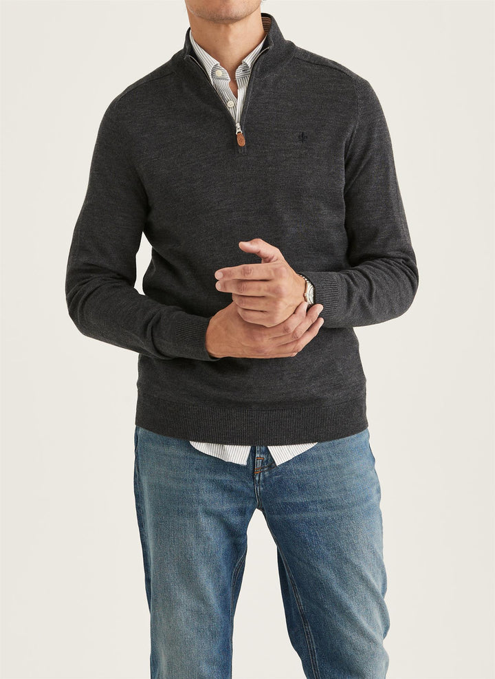 Merino John Zip  Grey