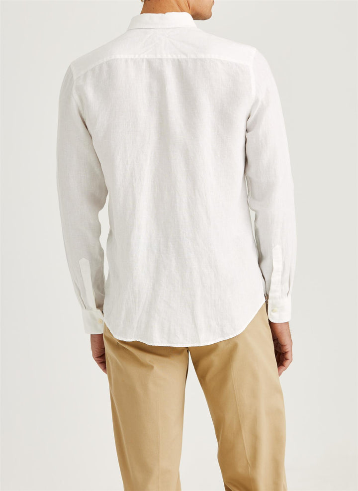 Douglas BD Linen Shirt LS  White