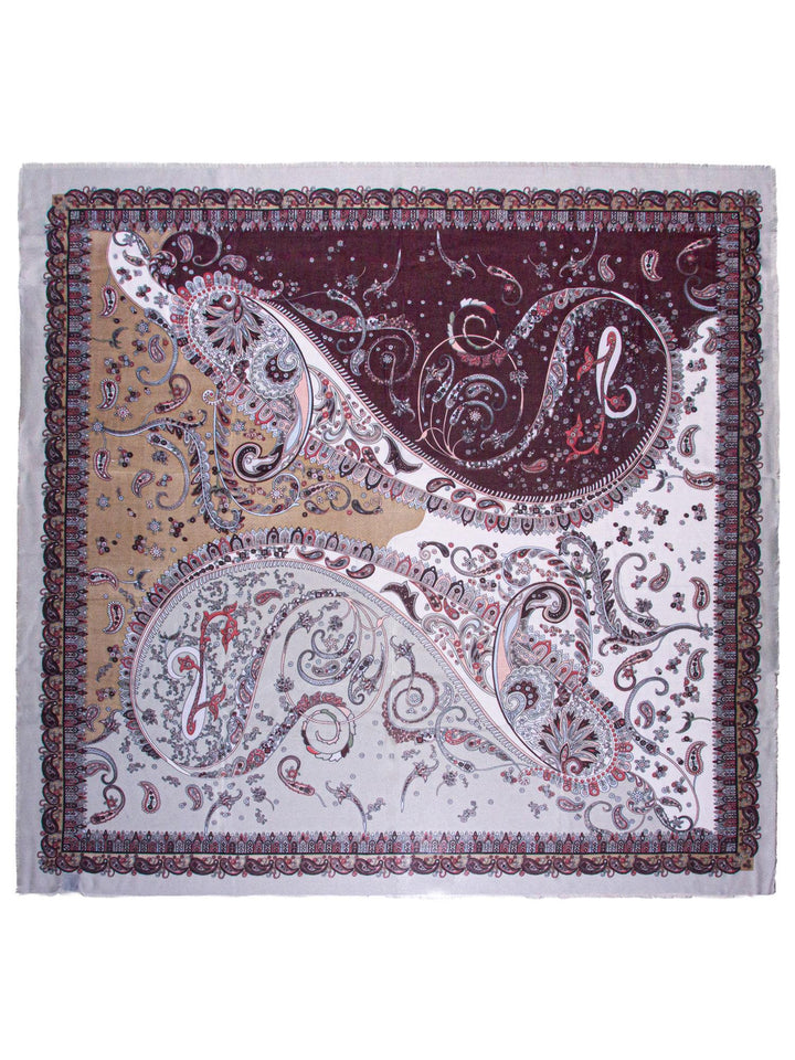 Skjerf Mønstert 130x130 Brun Brun