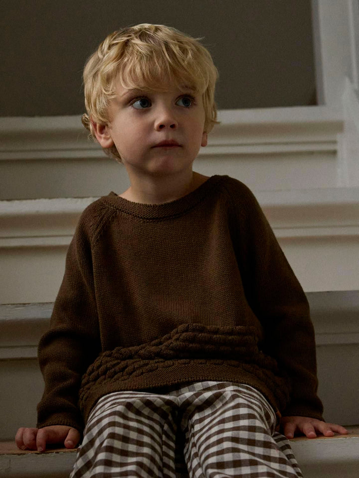 nobir Ls Knit Lil  Mellombrun