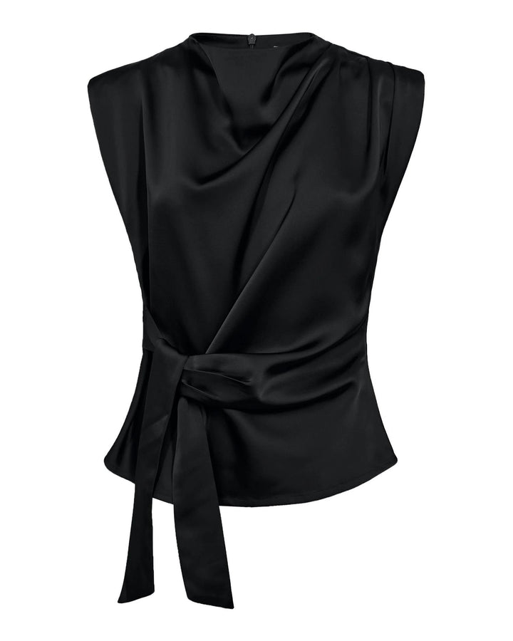 SafiraCC Pleat Top Black