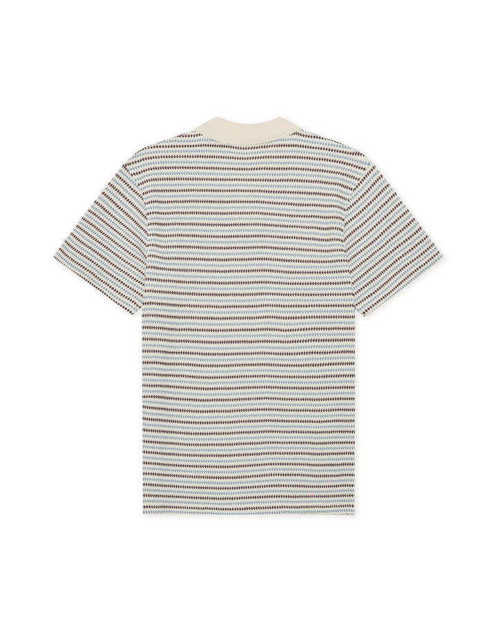 Knitted Stripe Polo  Eggnog White
