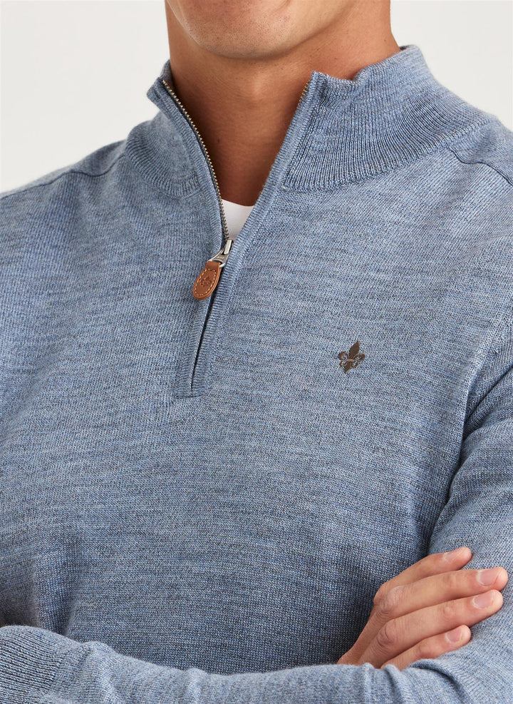 Merino John Zip  Blue