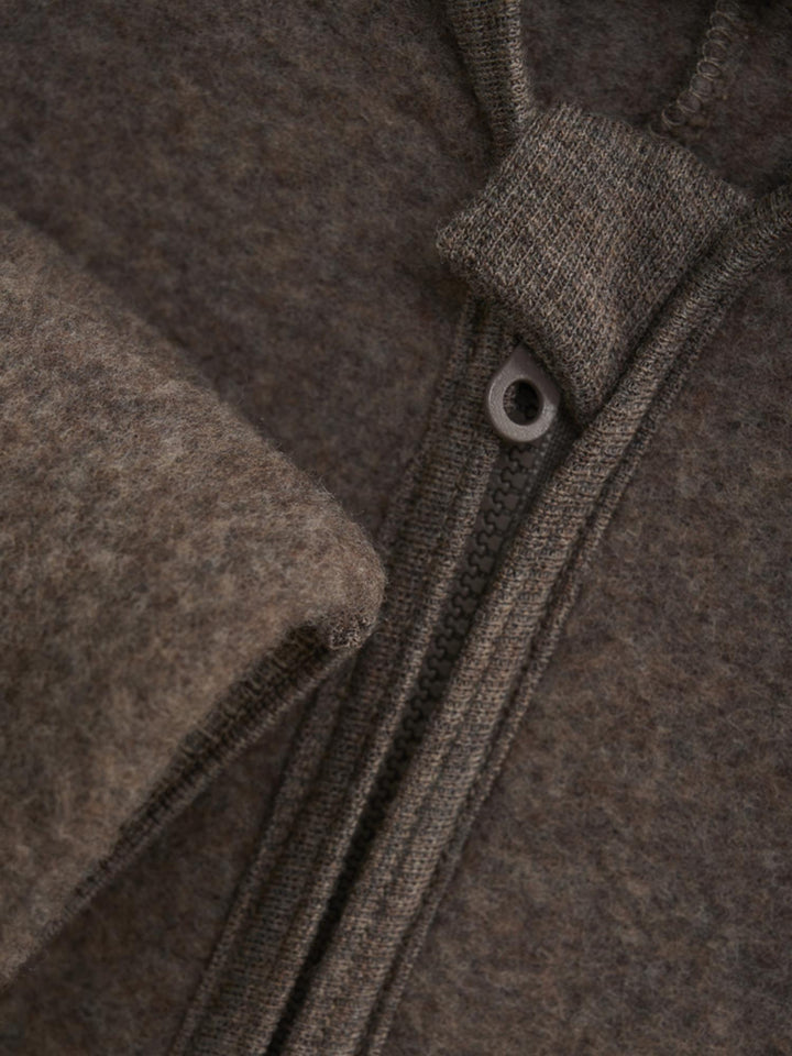 Pram Suit Ears Wool Fleece (S)  Brown Melange