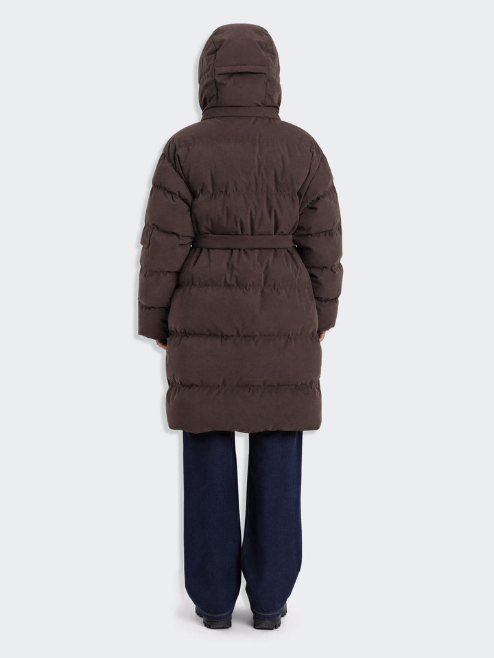 Steilia Brushed Down Coat  Brown