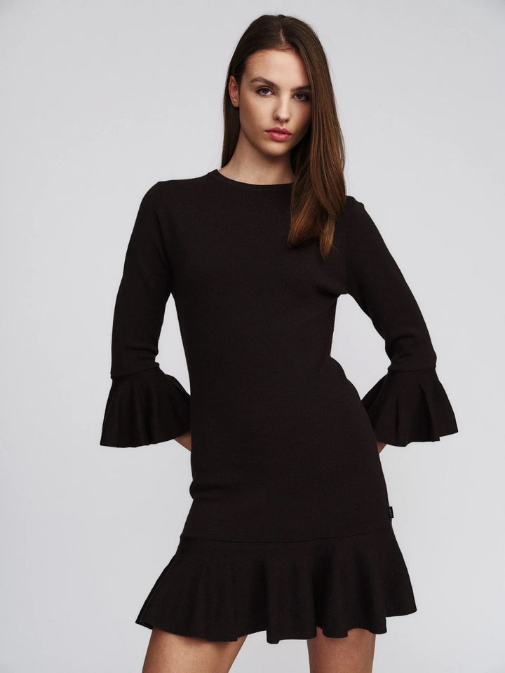 Flora Merino Dress  Black
