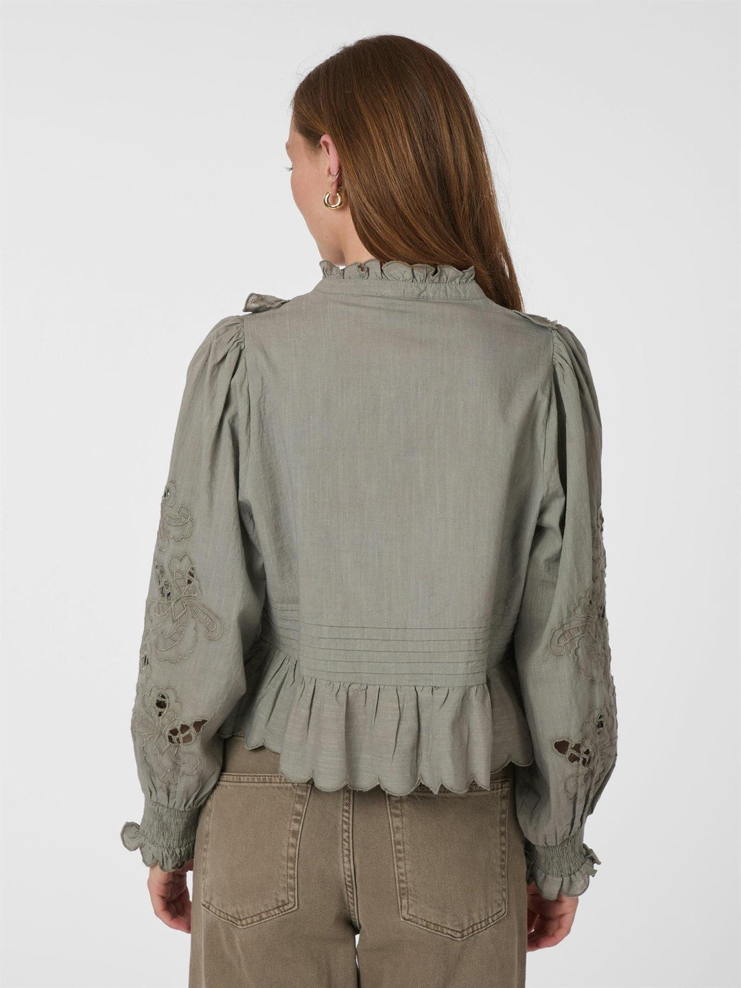 Petrine Embroidery Blouse  Smoke Green