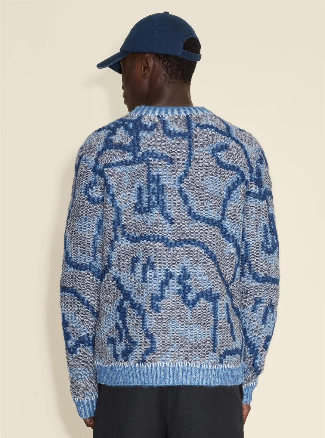 Charles Jacquard Sweater  Blue Mix