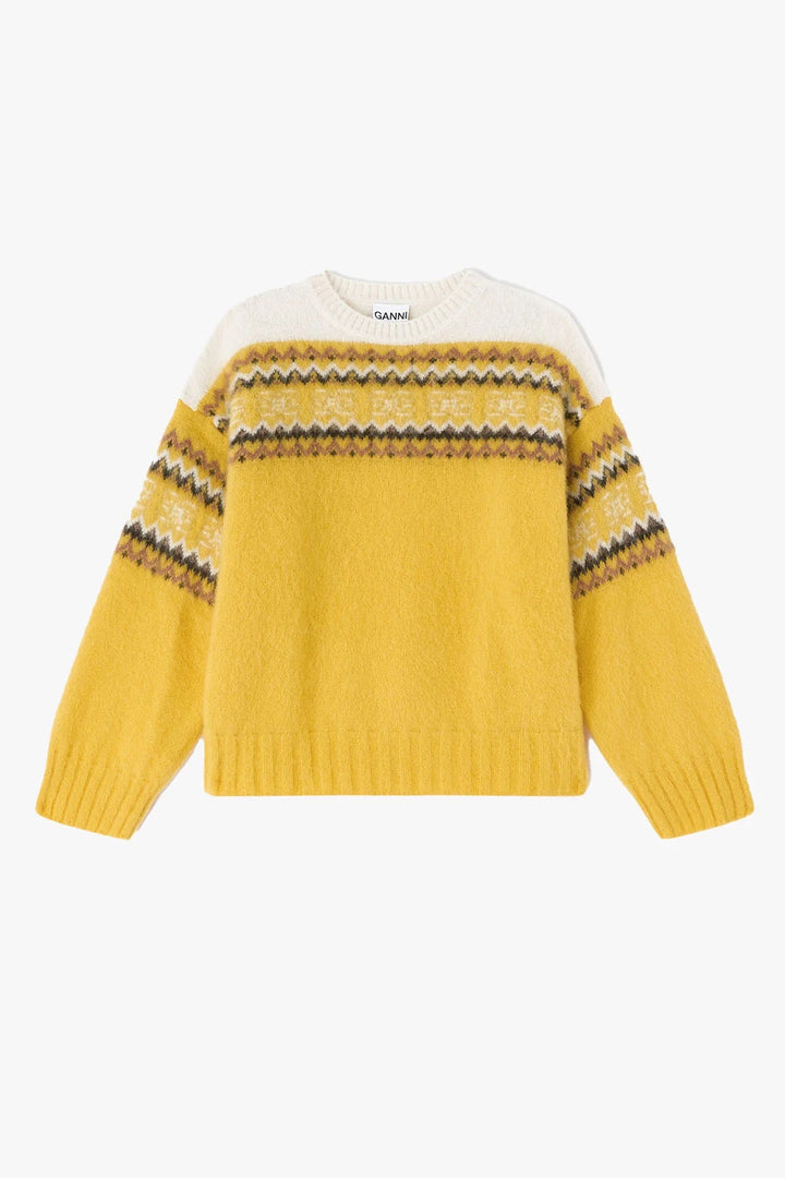 Brushed Alpaca Intarisia  Blazing Yellow