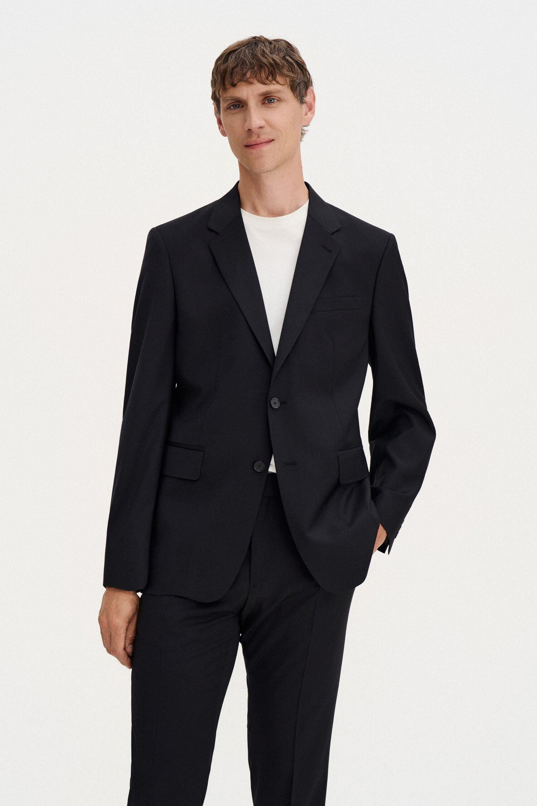 slim wool blazer  Black