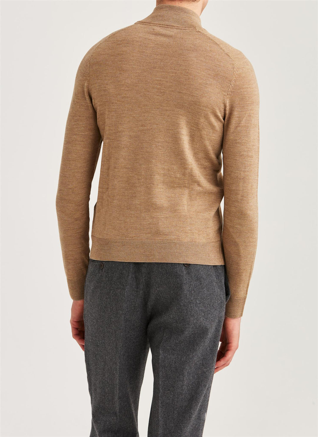 Merino John Zip  Camel
