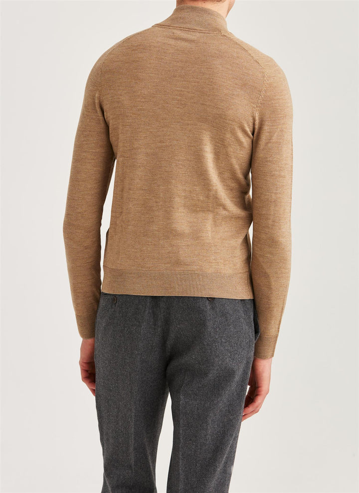Merino John Zip  Camel