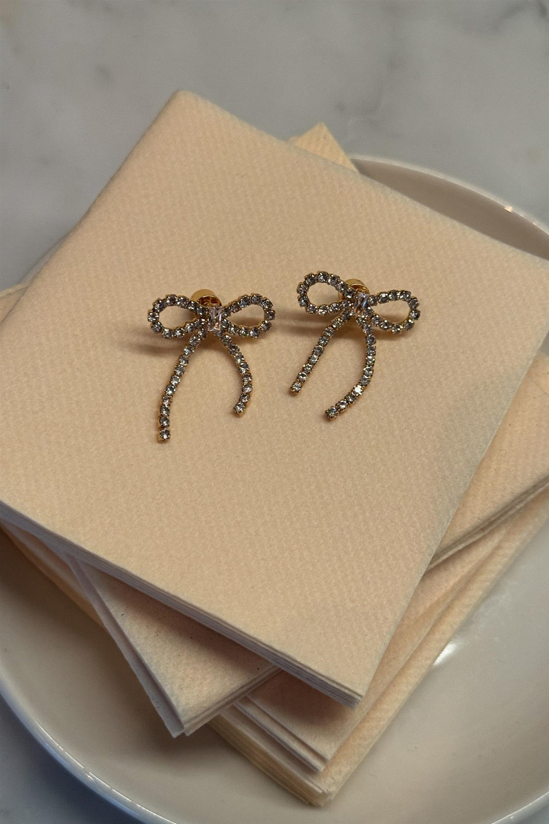 Elisha Rhinestone Earrings Gold Plated