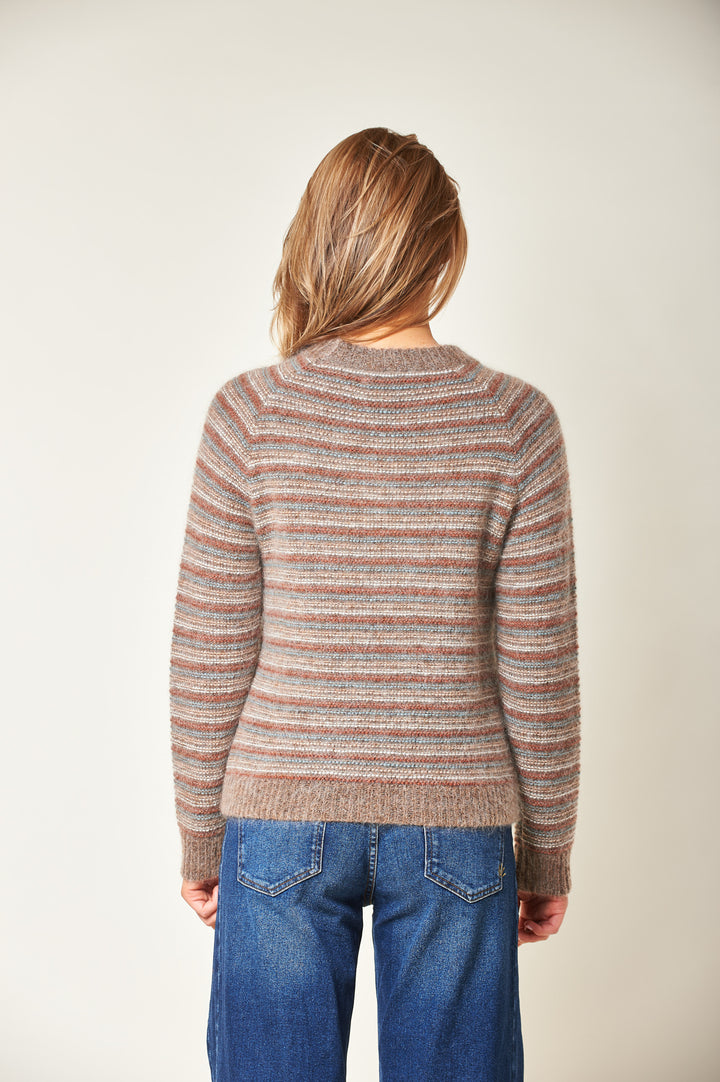 Maddox Stripe  Brown Melange Combo