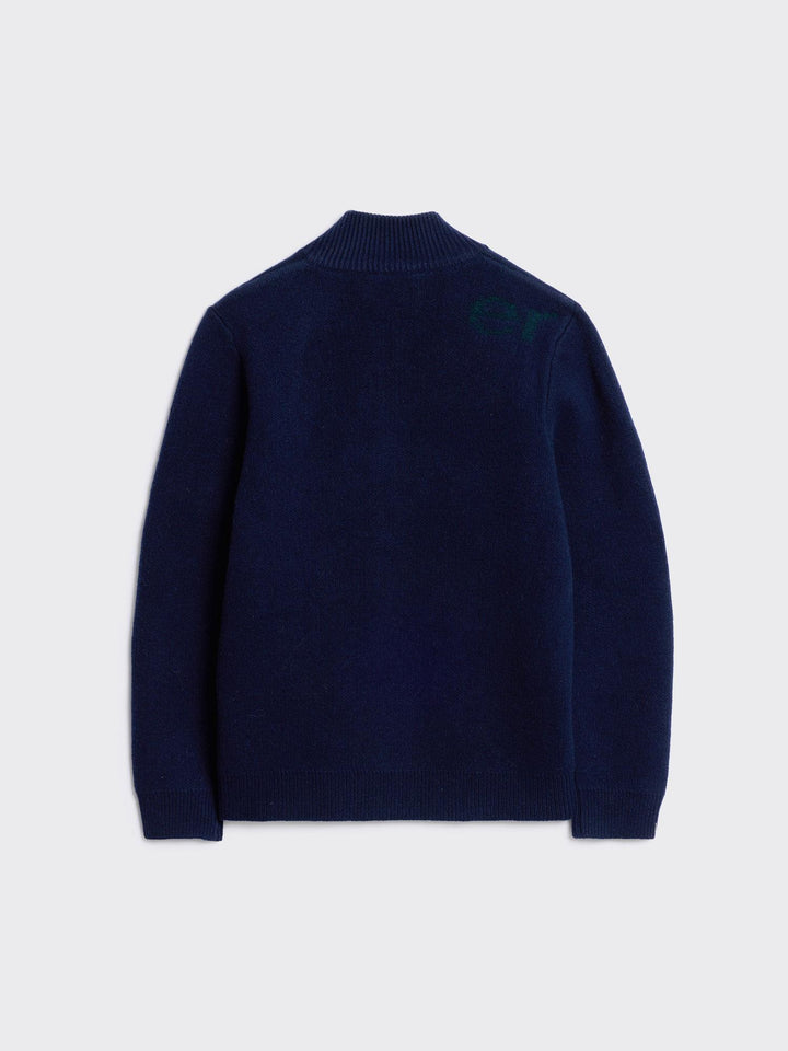 HAZA LOGO ZIP-UP CARDIGAN  Navy Mix