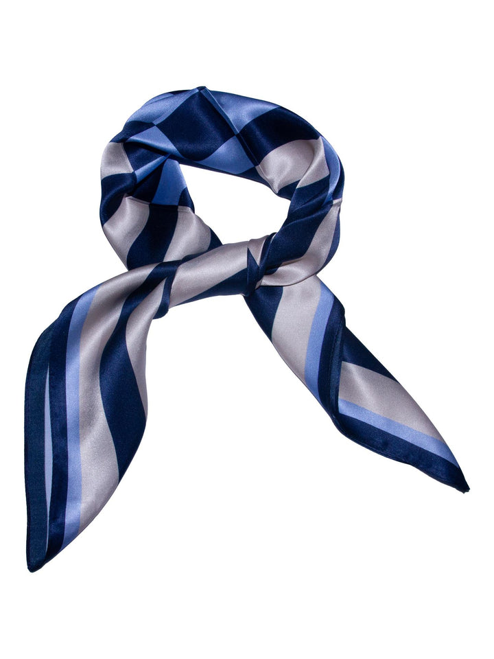 Skjerf geometrisk SILKE 65x65cm  Blå