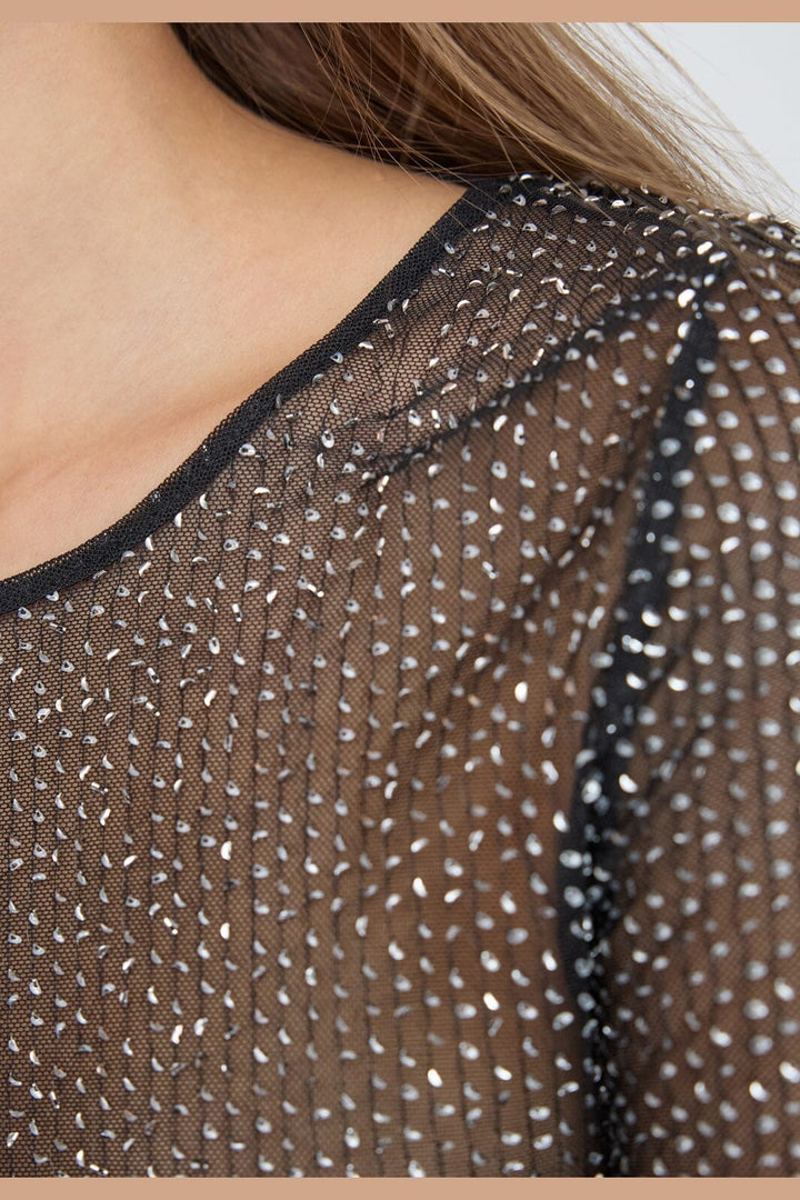 NasoCC Sequin Blouse Black
