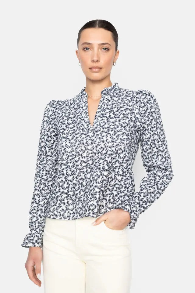 Jenny Blouse  Navy Rosehip Print