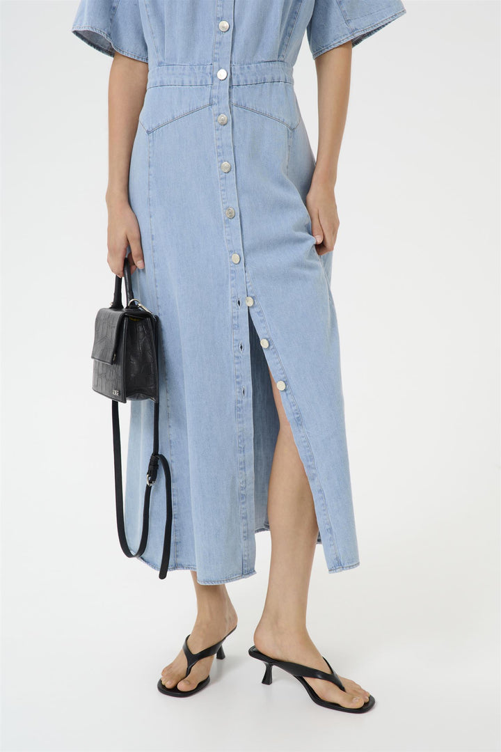GZsauda SS long dress  Light Blue Washed