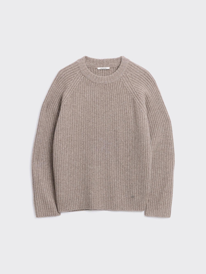 Adrian Rib Crewneck  Taupe