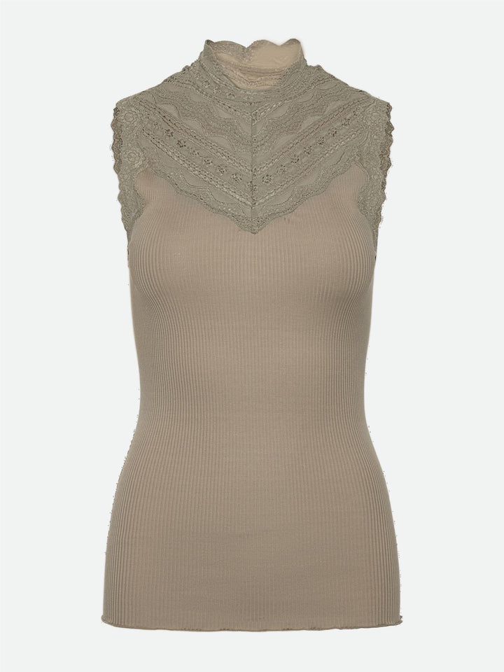 Benita SL Turtleneck Lace Top  Laurel Oak