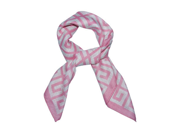 Skjerf m/mønster 65*65  Rosa