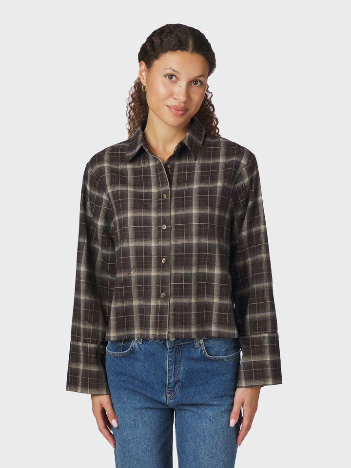Jaylin Flannel Check Shirt Dark Brown