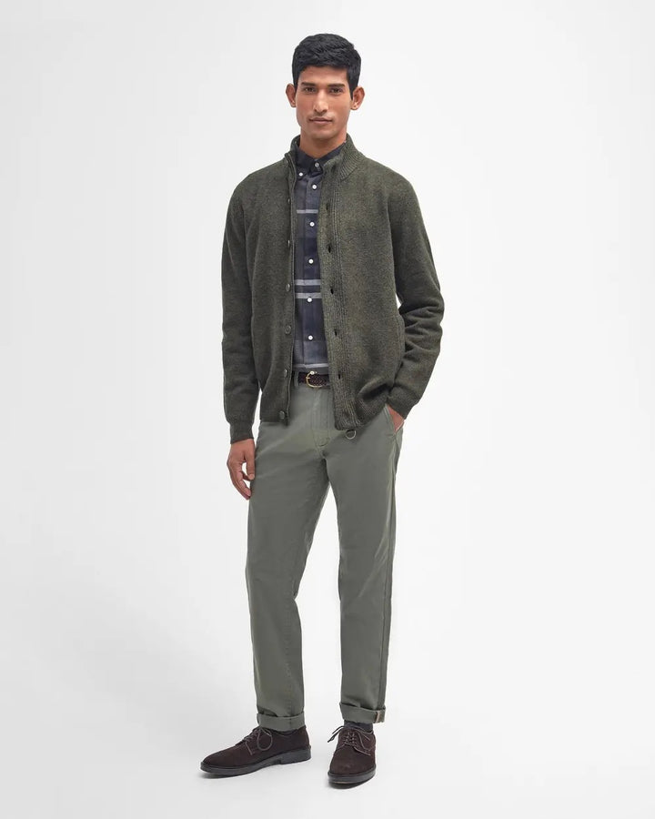 Essent Patch Zip Through Knitted Jumper  Seaweed