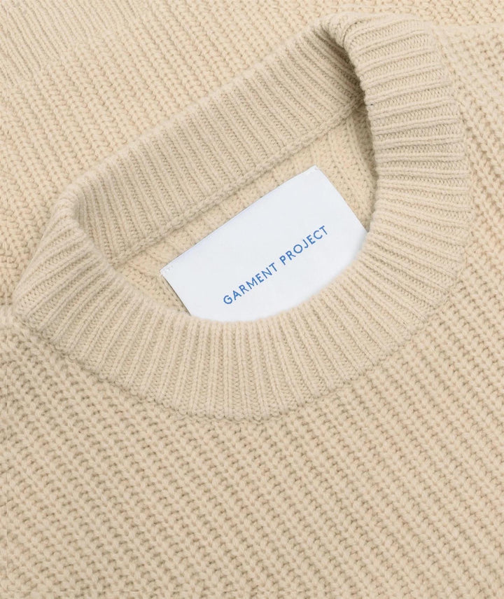 Boxy Wool Knit  Bone White