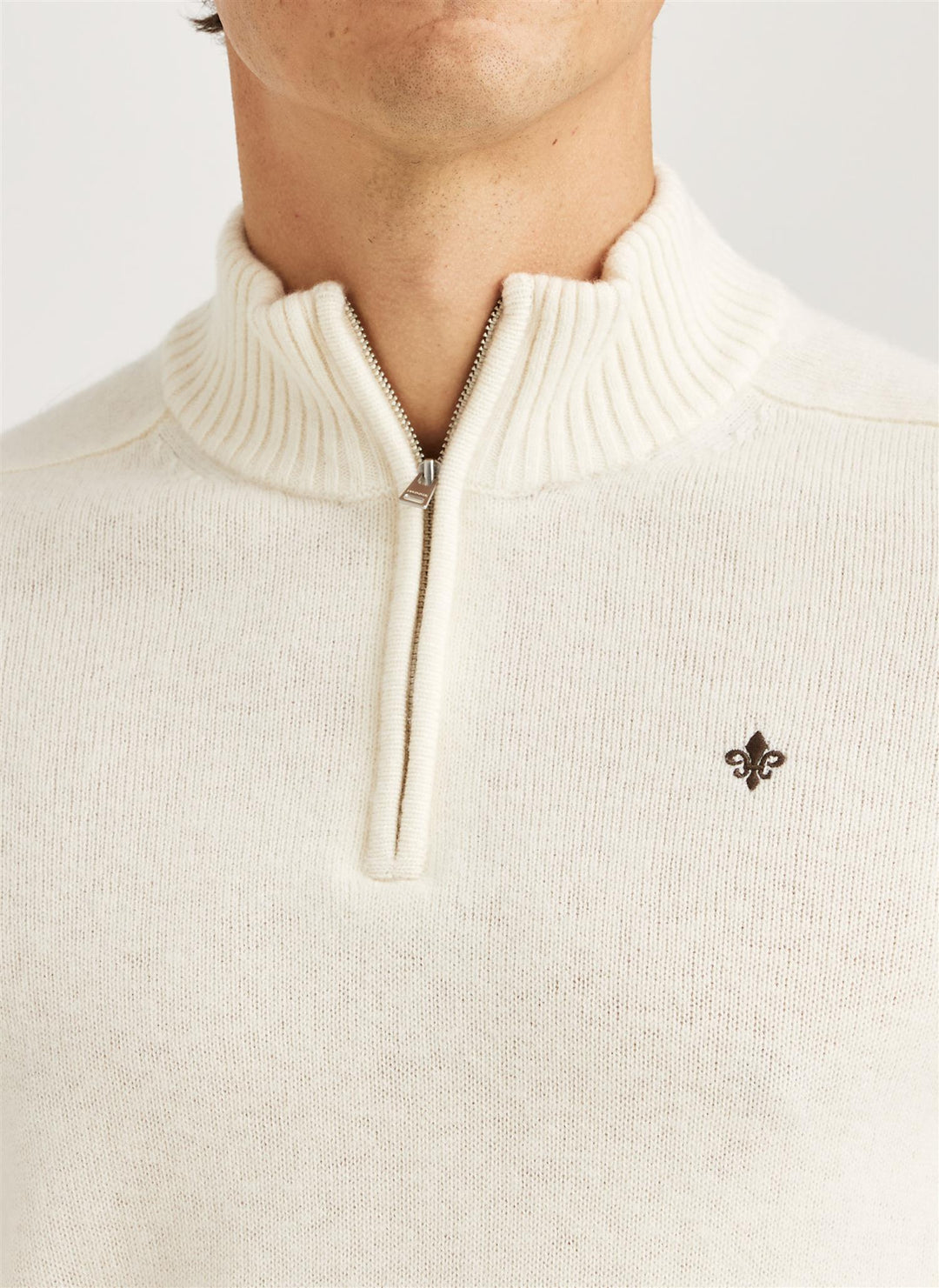 New Hertford Half Zip  Off White