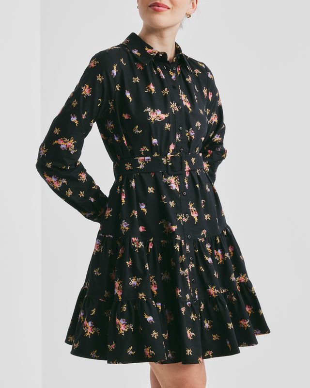 Winter Cotton Shift Dress  Petite Flowers