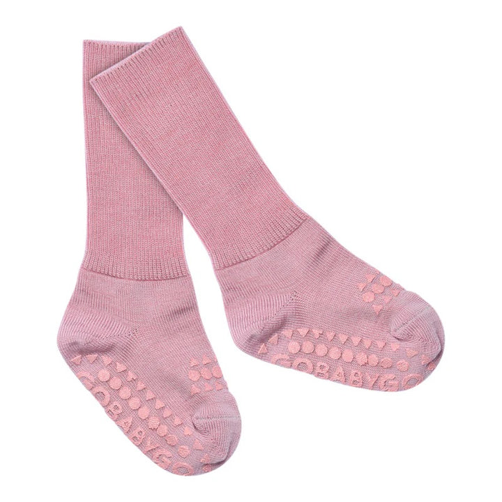 Non-Slip socks in Merino Wool  Rose Dust