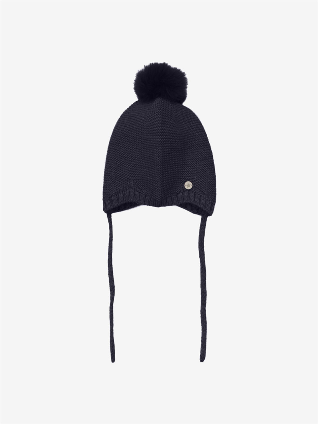 Bonnet Wool Knit w. Pompom  Dark Navy