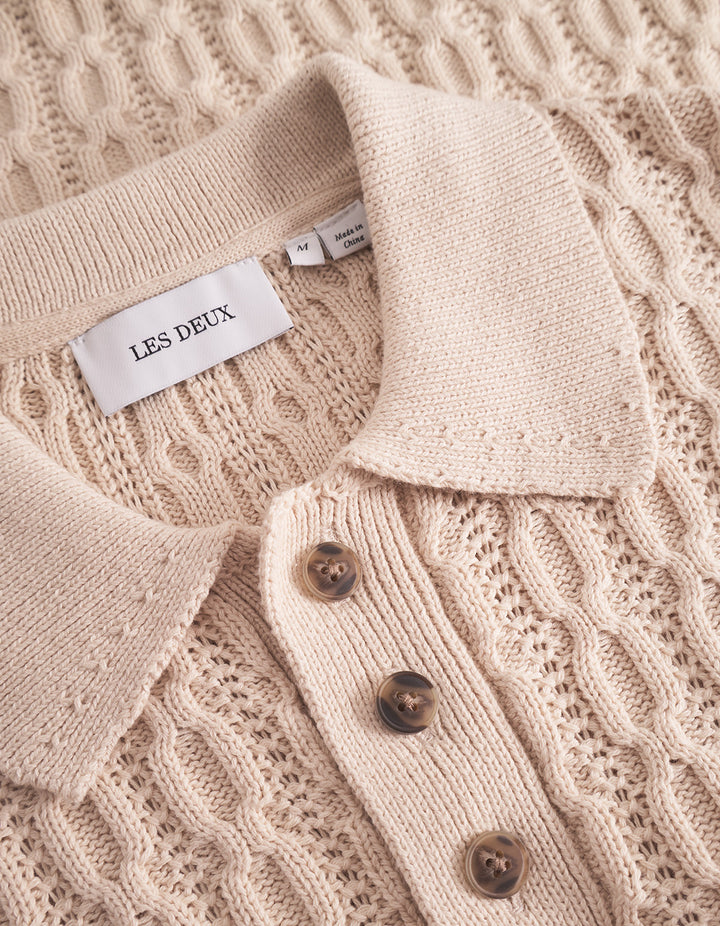 Garrett knitted polo  Ivory