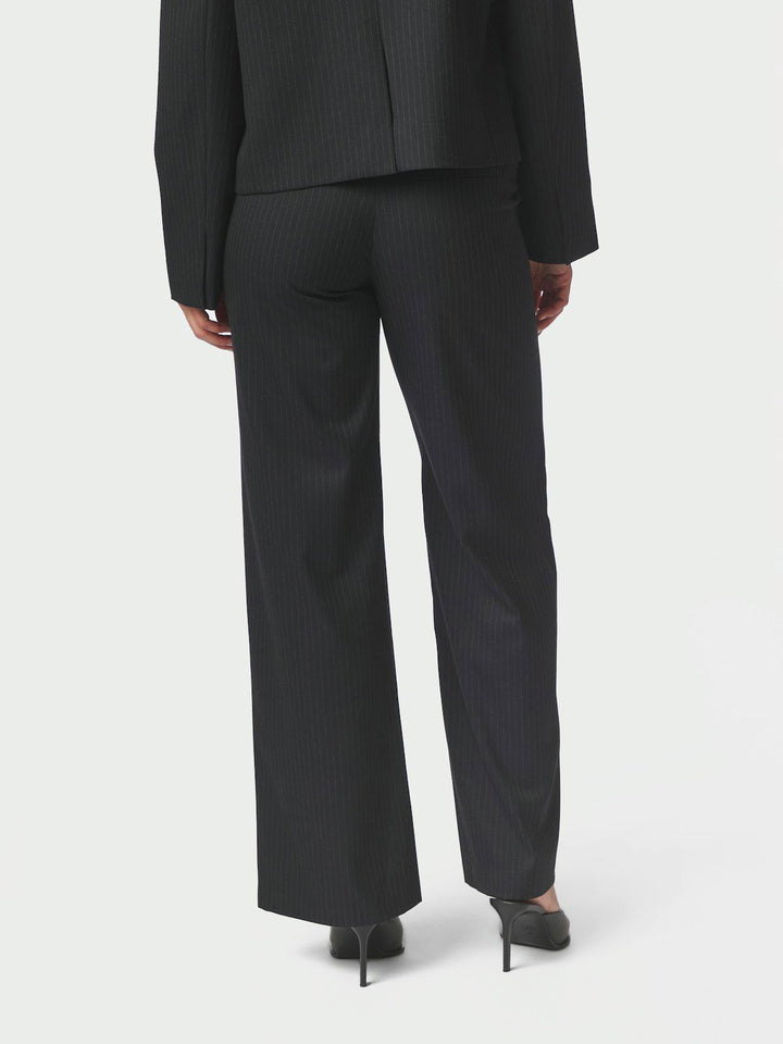 Nathalie Slim Pinstripe Pants  Dark Navy