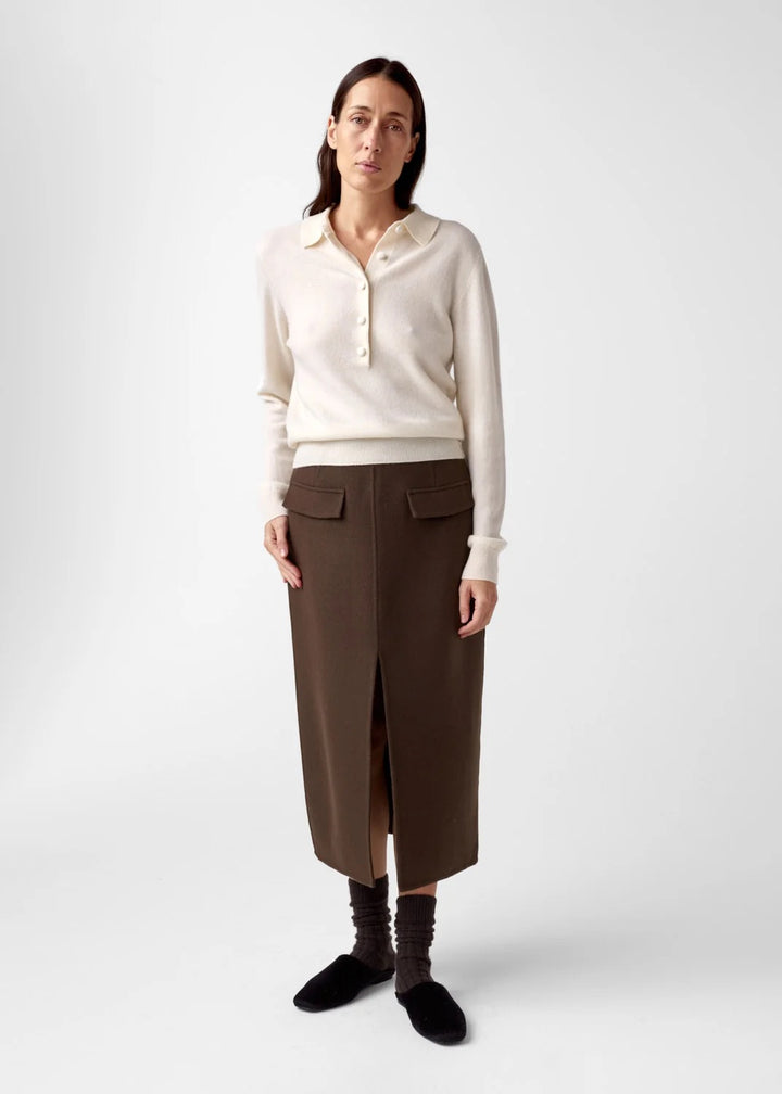 Elida cashmere polo  Eggshell