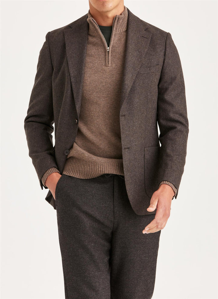 Morris Flannel Suit Jacket  Brown