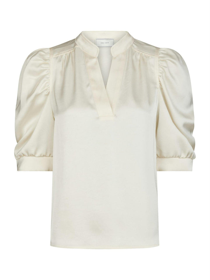 Roella Heavy Sateen Blouse  Pearl