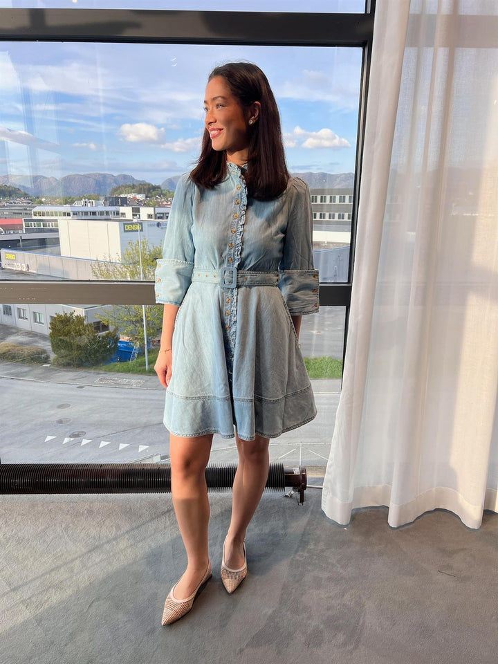 Denim Mini Dress  Light Blue